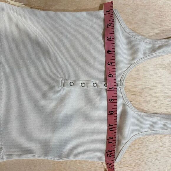 Abercrombie & Fitch White Ribbed Henley Tank Top Women’s Size S - Picture 4 of 5